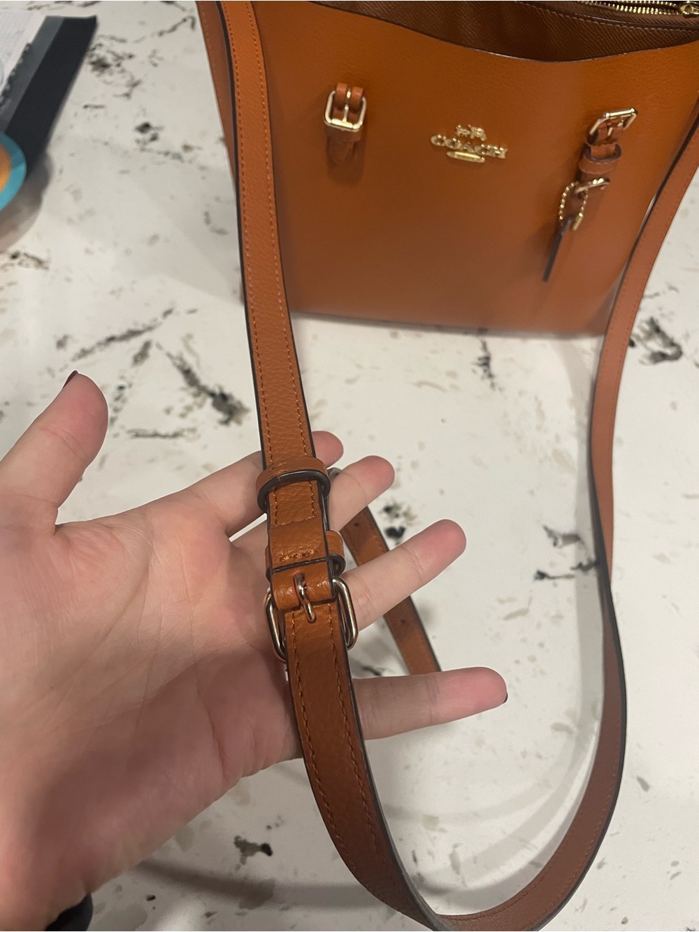 Coach Mollie Tote 25 in Ginger/Brown Leather - Like New - Picture 2 of 13